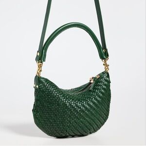 Clare V. Petit Moyen Green Woven Zig Zag NWT